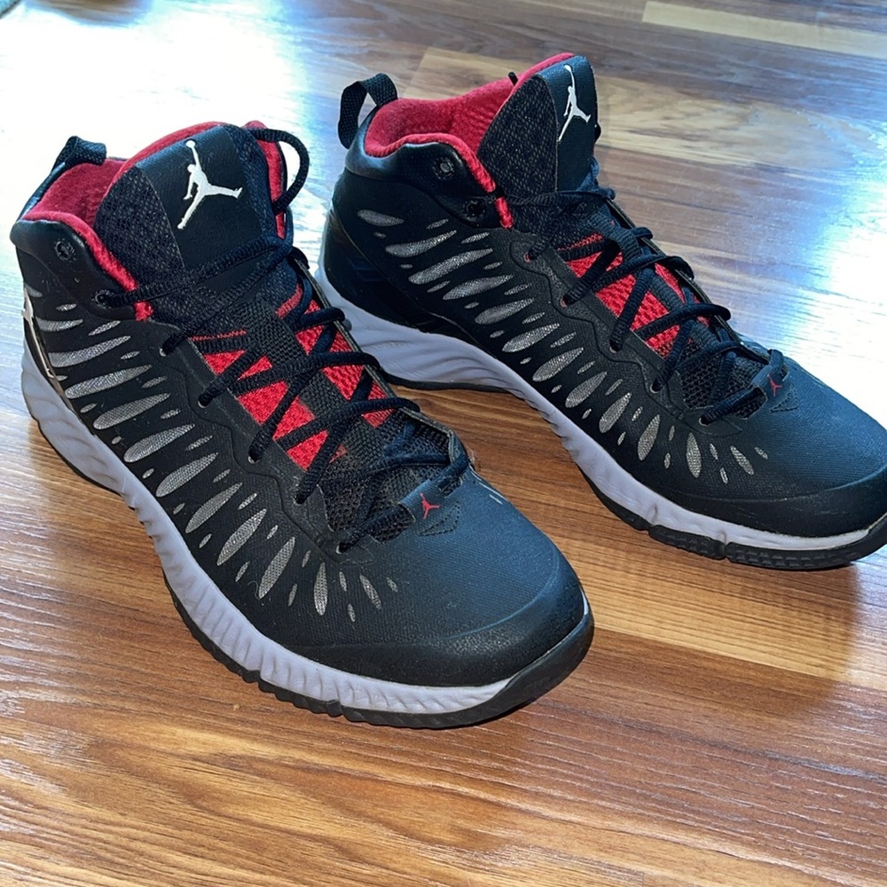 Men’s size 12 sneakers, Jordans. Black and Red
